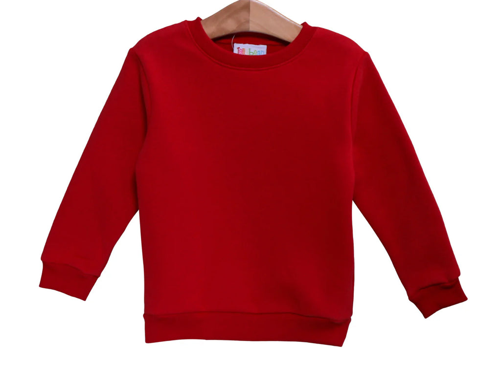 Pullover Fleece Sweatshirt- Red