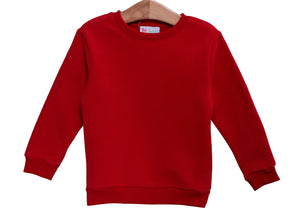 Pullover Fleece Sweatshirt- Red