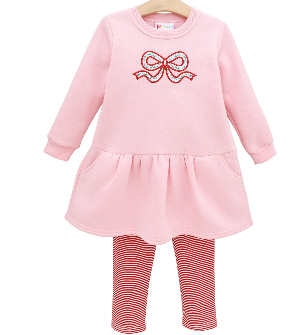 Merry & Bright Bow Tunic Sweatshirt Set