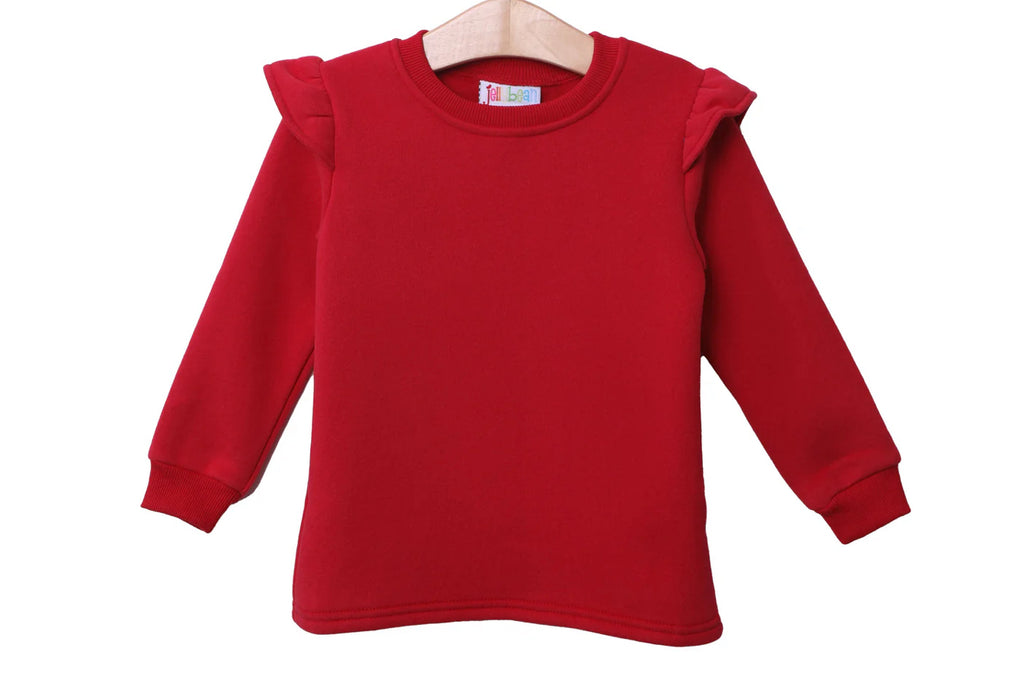 Ruffle Sweatshirt- Red