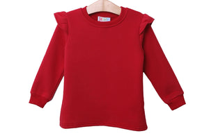 Ruffle Sweatshirt- Red