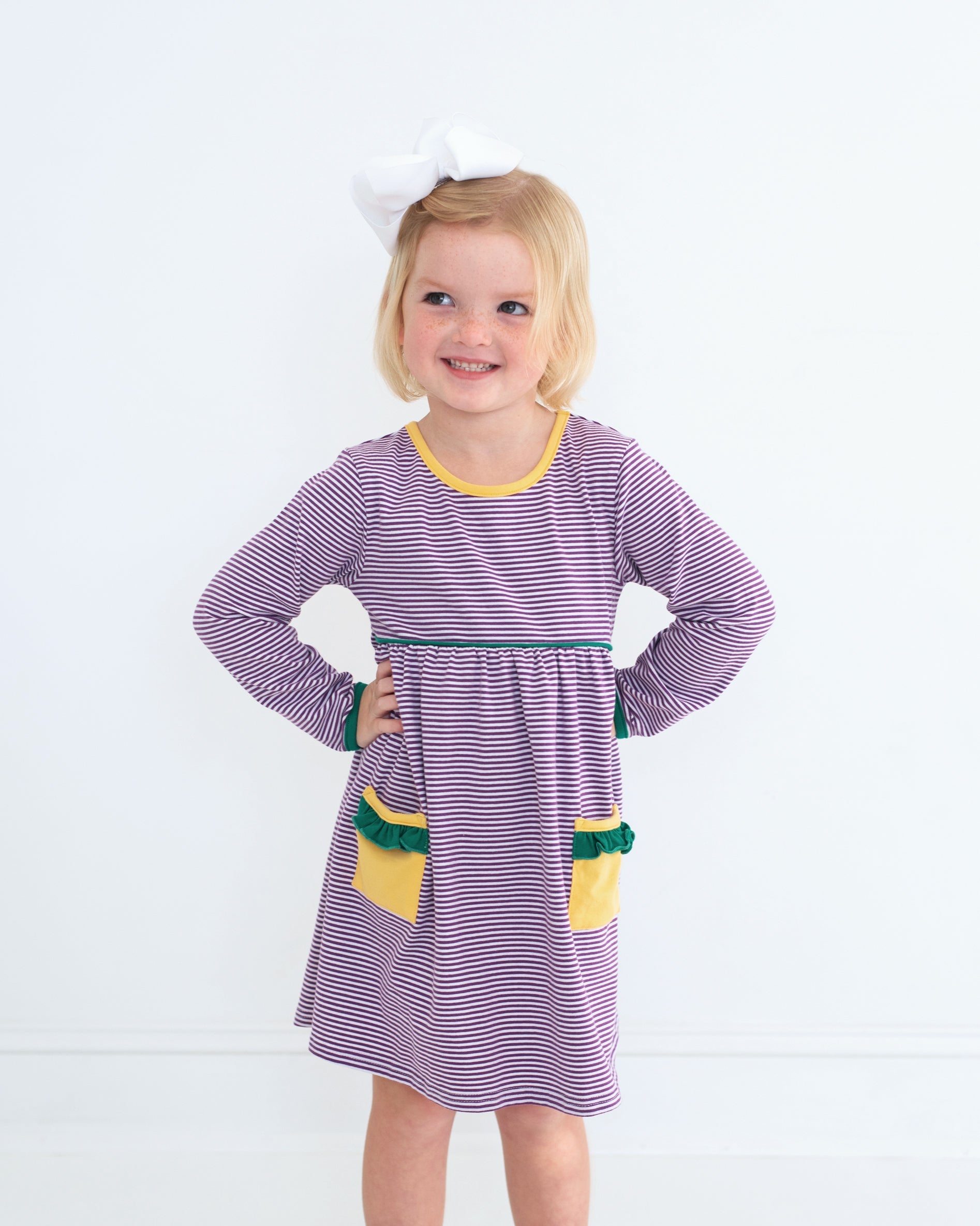 Mardi Gras Colorblock pocket dress