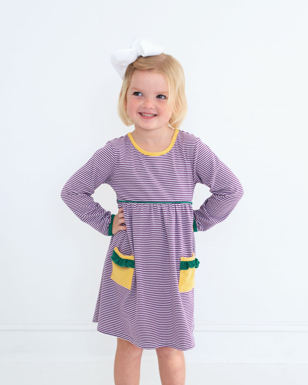 Mardi Gras Colorblock pocket dress