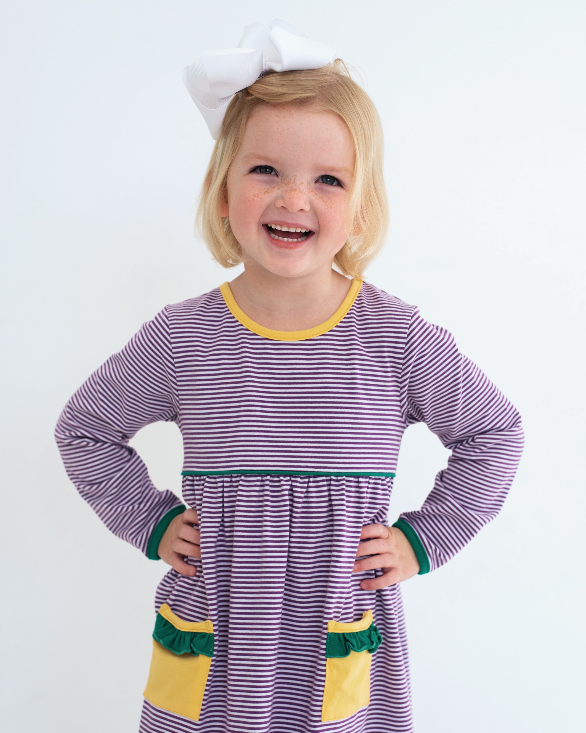 Mardi Gras Colorblock pocket dress