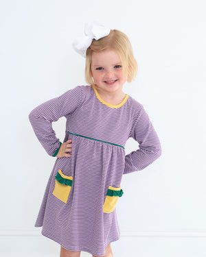 Mardi Gras Colorblock pocket dress