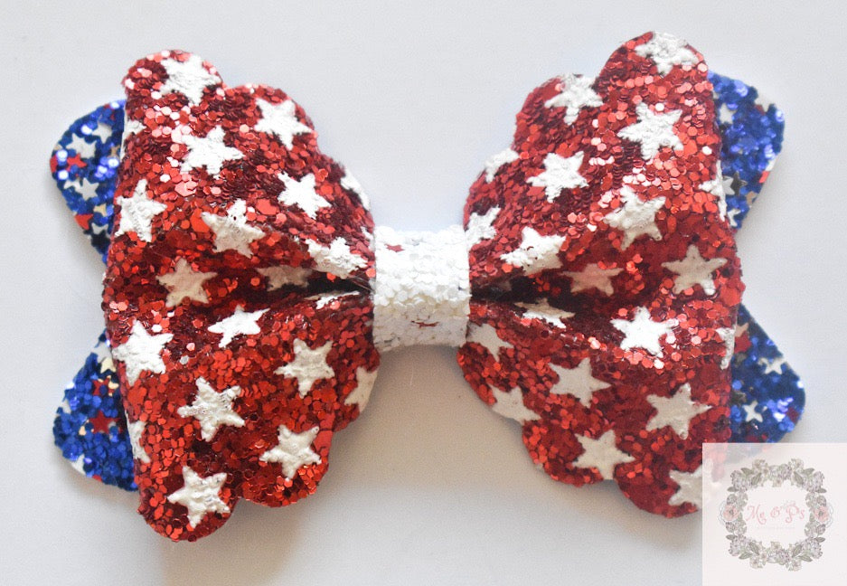 Glitter Stars Little P Bow