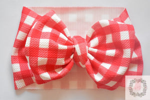 Red and White Check Headwrap