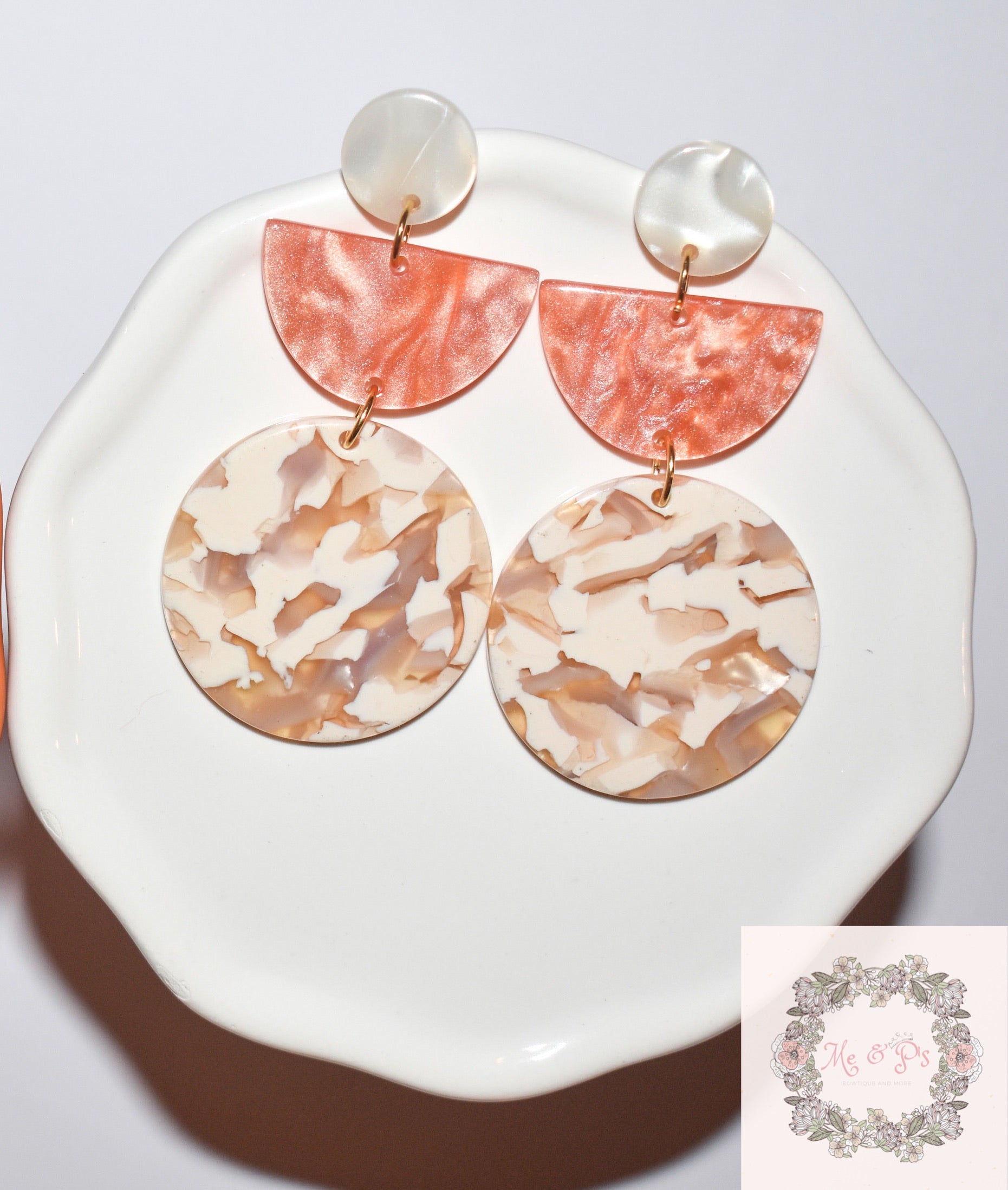 Orange Eclipse Drop Earrings