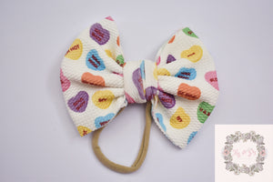 Conversation Hearts 5” Bow