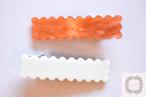 Orange and white clip set