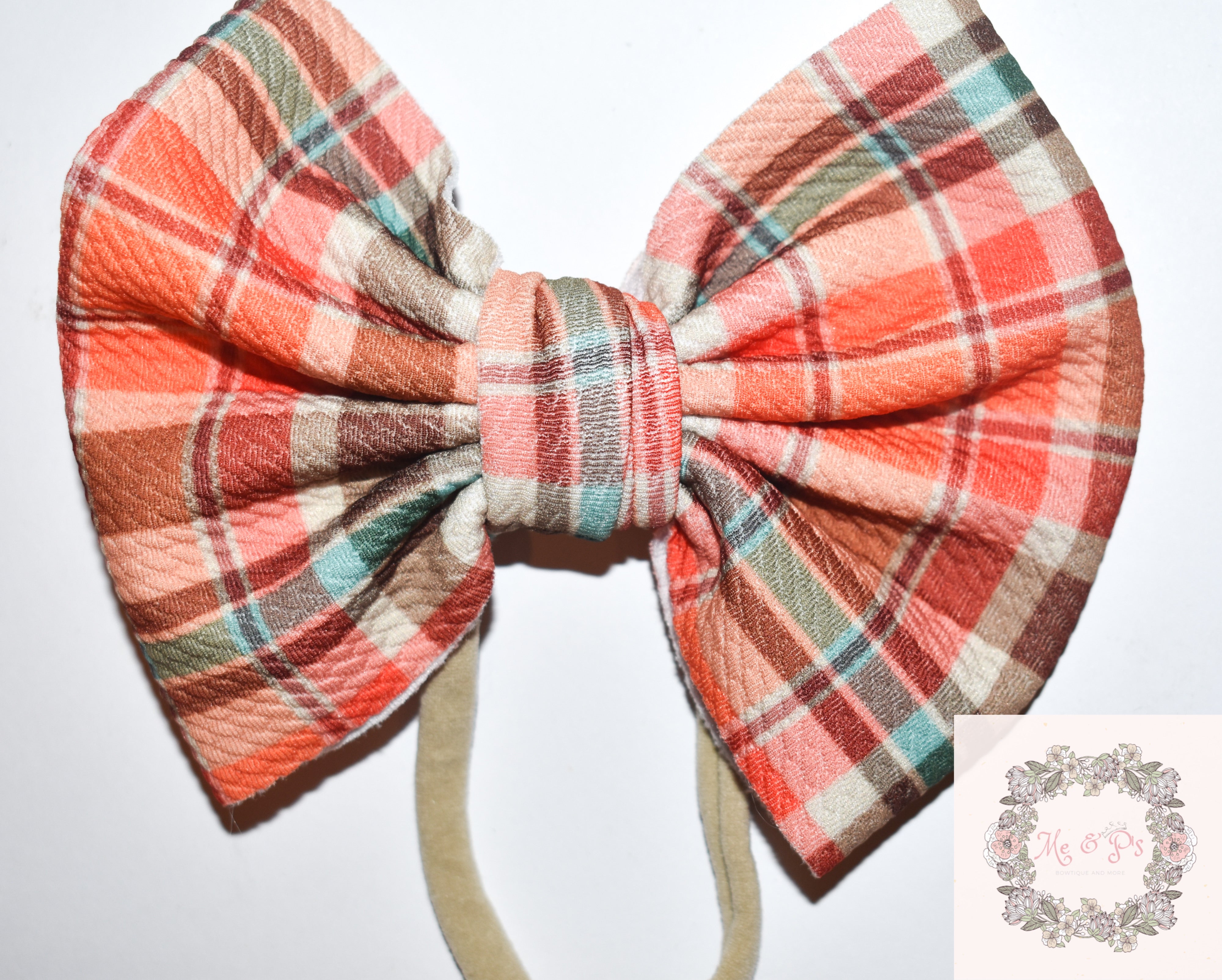 5” fall plaid bow