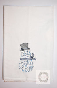 Let it snow kitchen hand towel