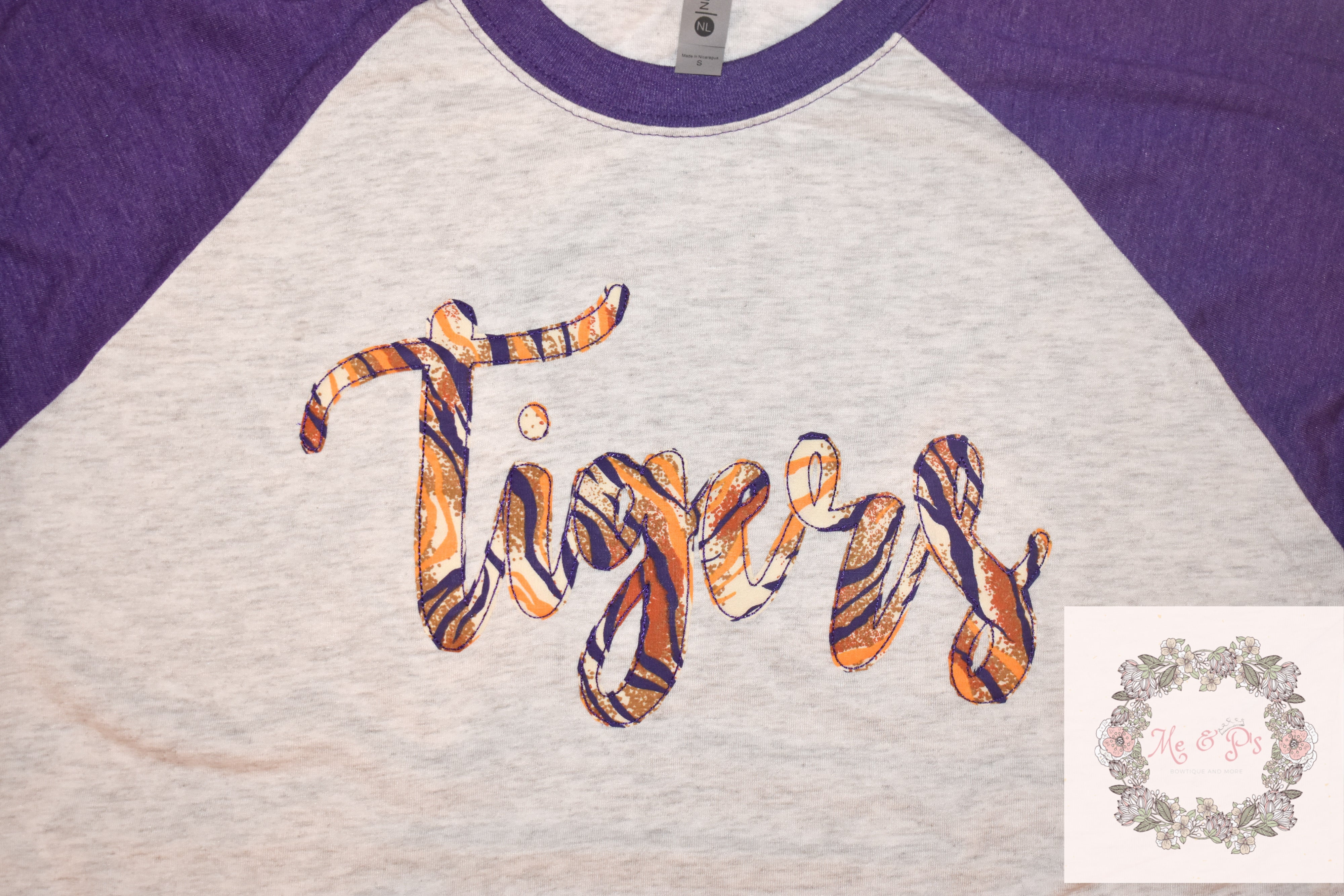 Adult tigers tee- purple and gray