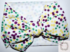 Mardi Gras Polka Dots Headwrap