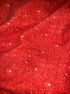 Red faux glitter 5” bow